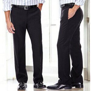 Haggar Stria Men's Flat Front Hidden Expandable Waistband Dress Pant Sz 40/29